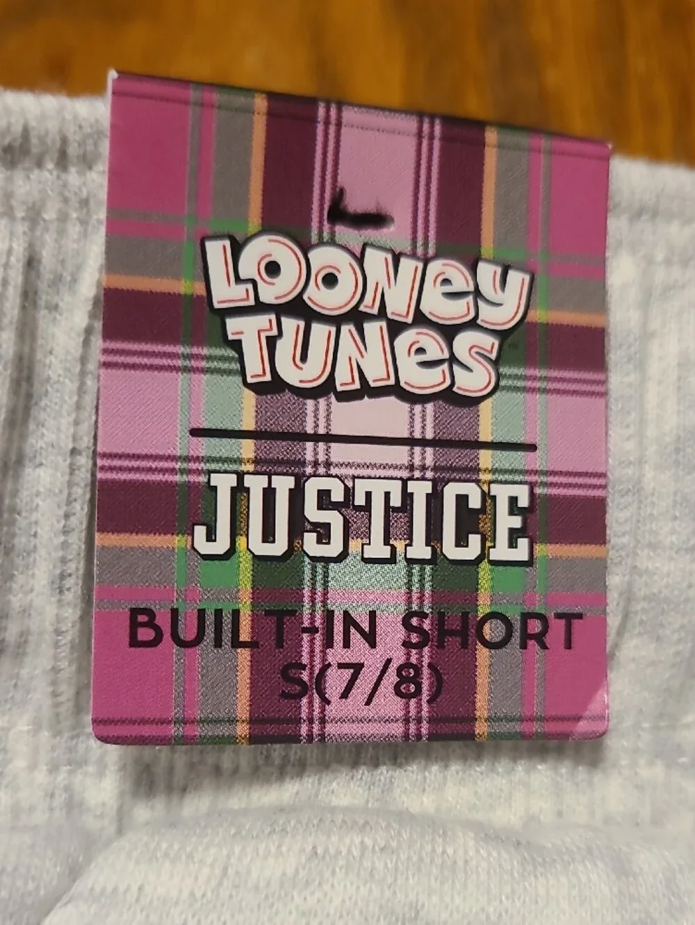 Justice NWT Light Grey Tweety Drawstring Skirt with Logo - 7/8